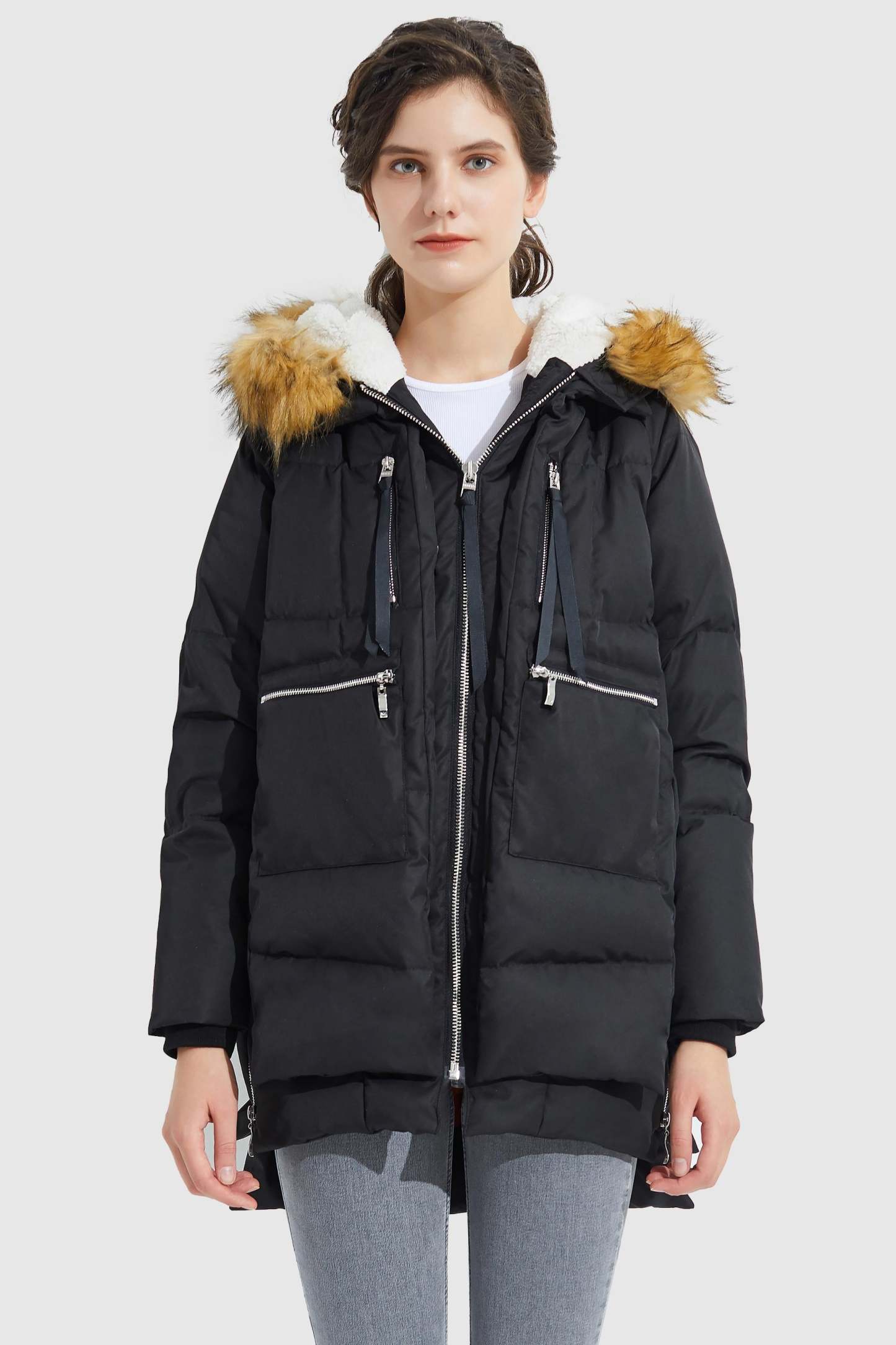 092 Universe® Thickened Down Jacket with Faux Fur Hood