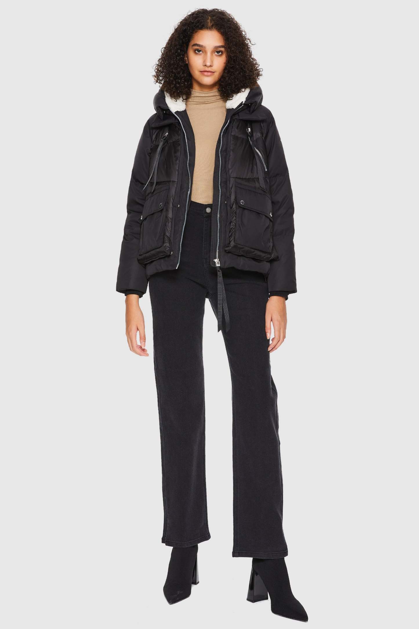 092 Universe® Cropped Hooded Down Puffer Jacket