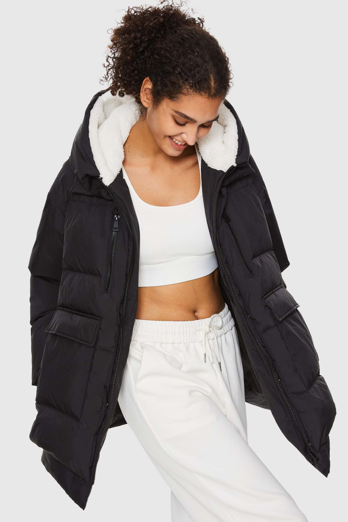 092 Universe® Hooded Down Jacket with Slitted Hem