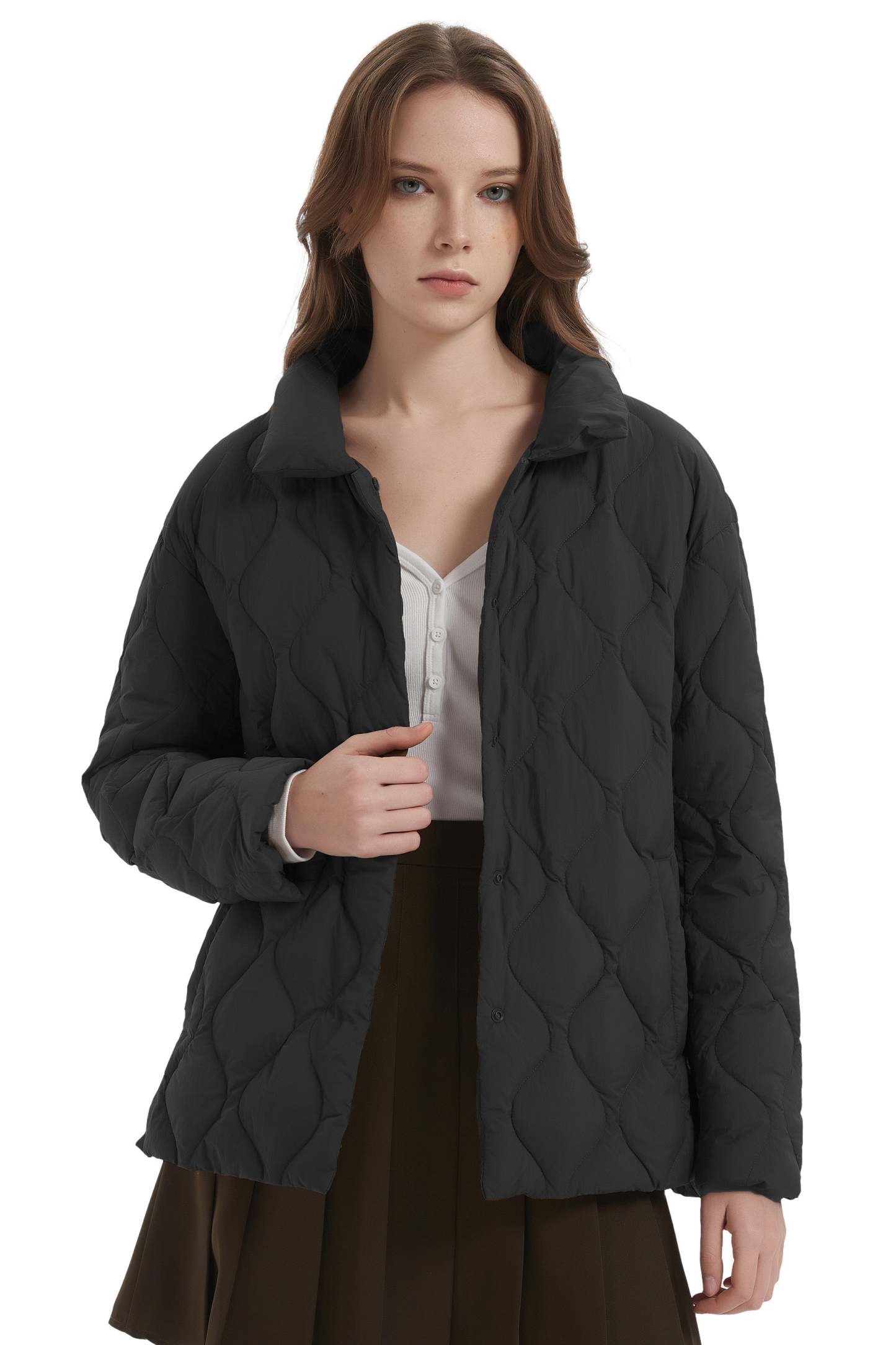 Oversized Down Puffer Jacket Lightweight Quilted