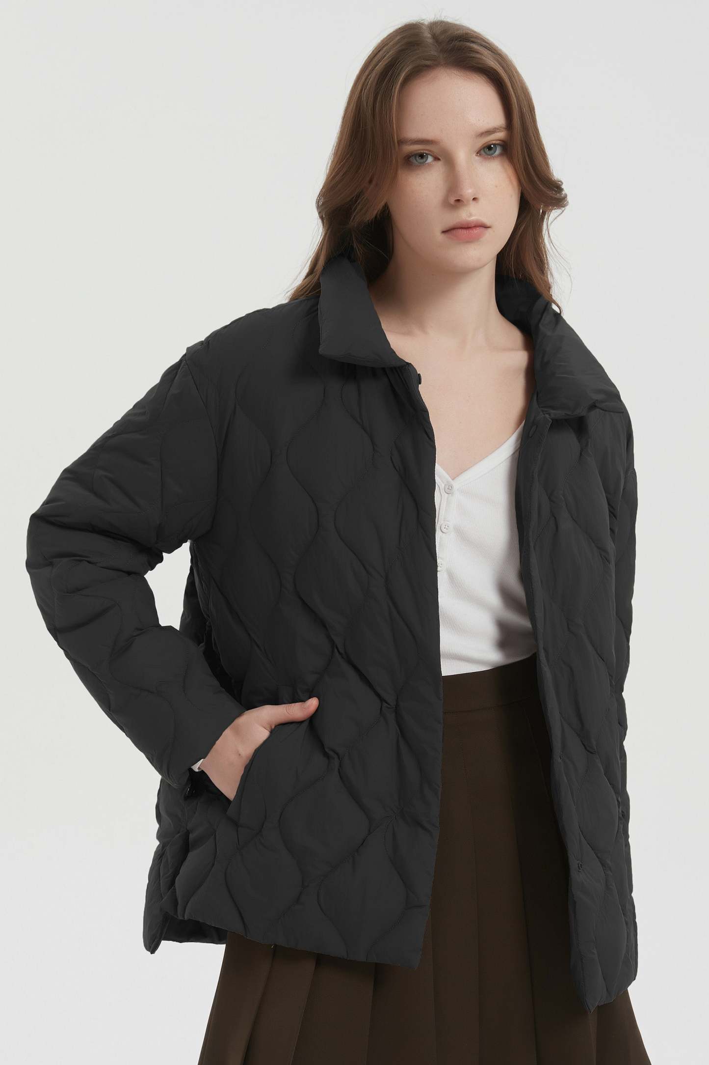 Oversized Down Puffer Jacket Lightweight Quilted