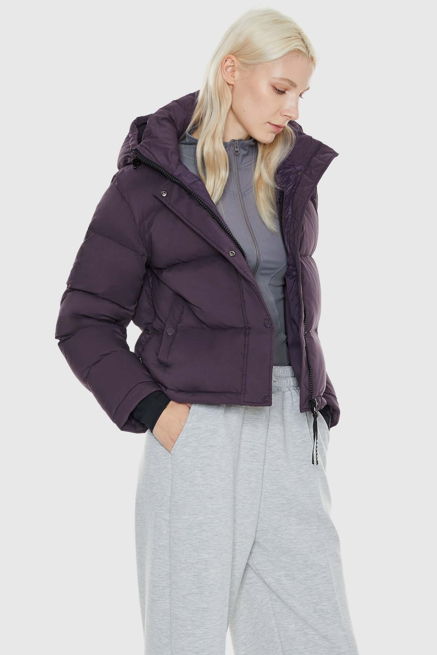 Aurora Cropped Thermal Down Puffer Jacket