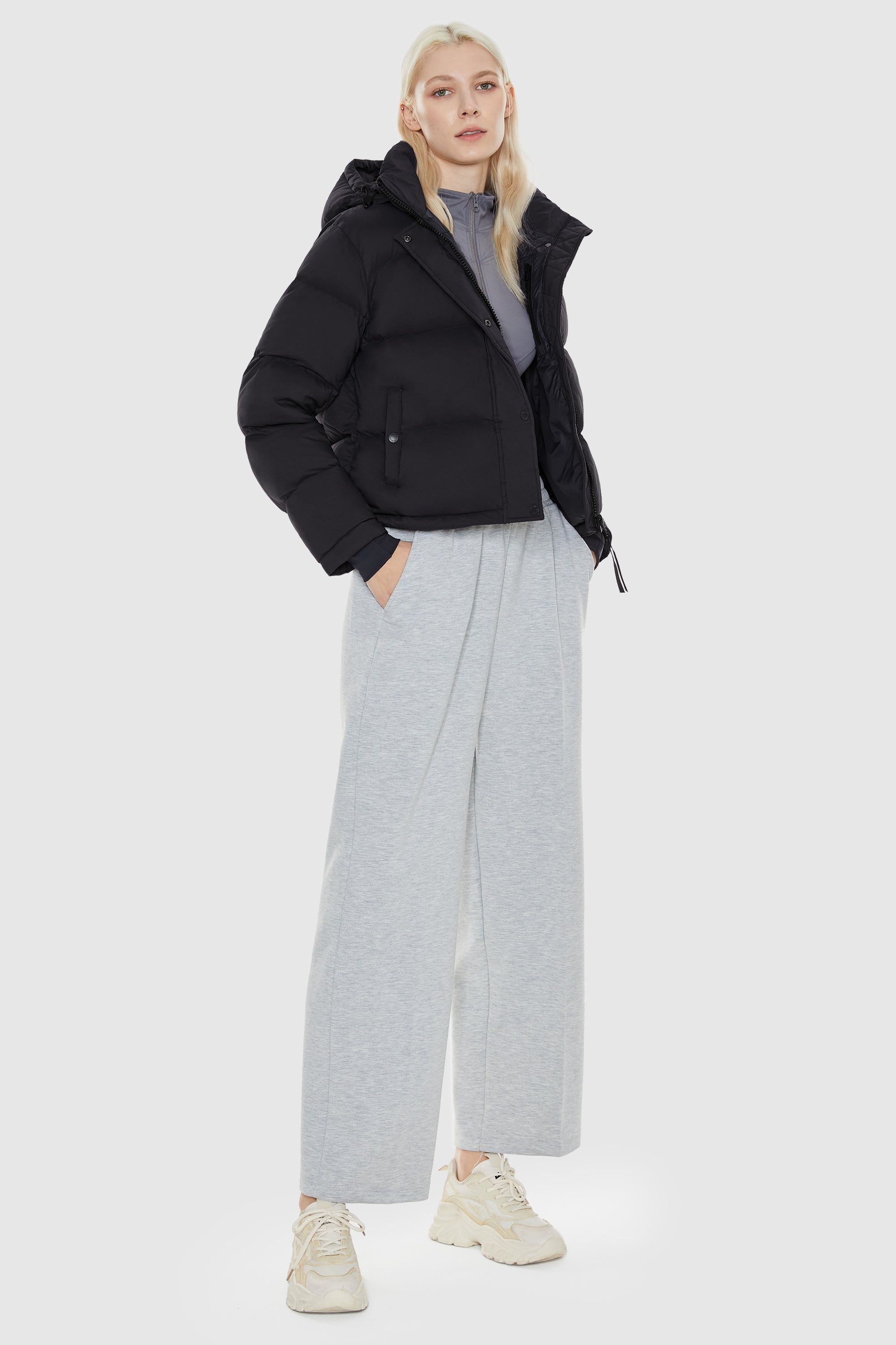 Aurora Cropped Thermal Down Puffer Jacket