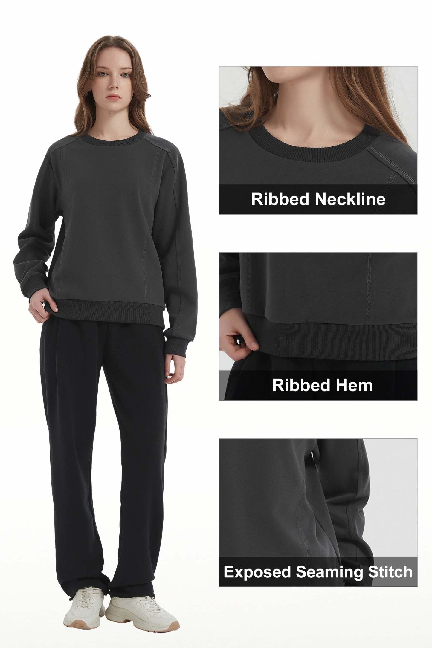 Casual Crewneck Sweatshirts Long Sleeve