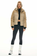 Cropped Down Puffer Jacket Winter Hooded