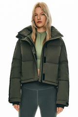 Cropped Quilted Down Puffer Jacket