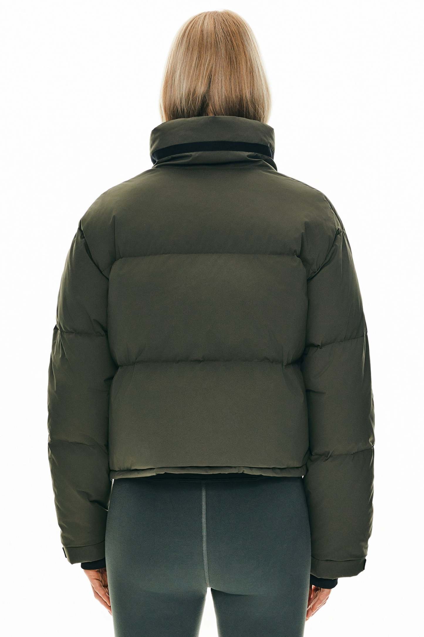 Cropped Quilted Down Puffer Jacket