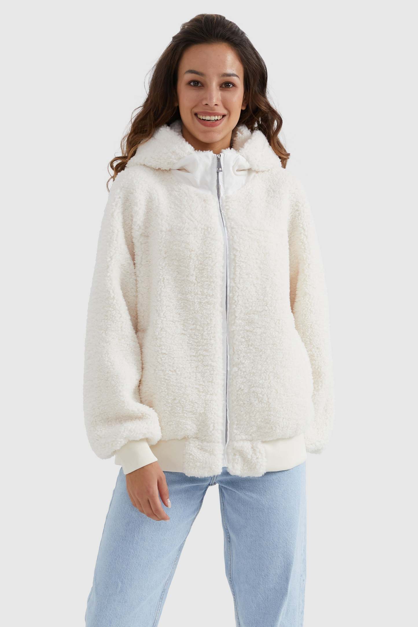 Full-Zip Oversized Fleece Jacket