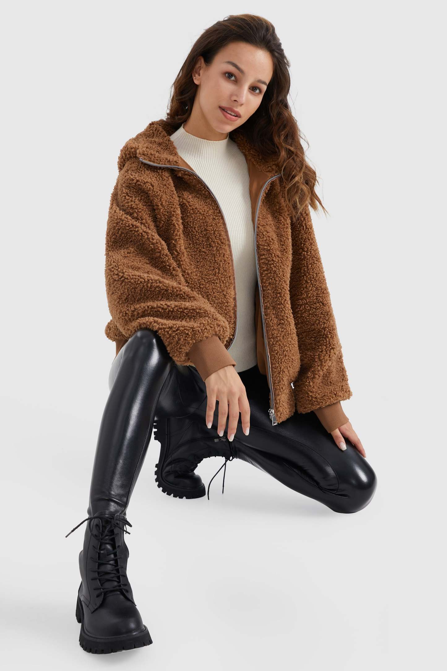 Full-Zip Oversized Fleece Jacket