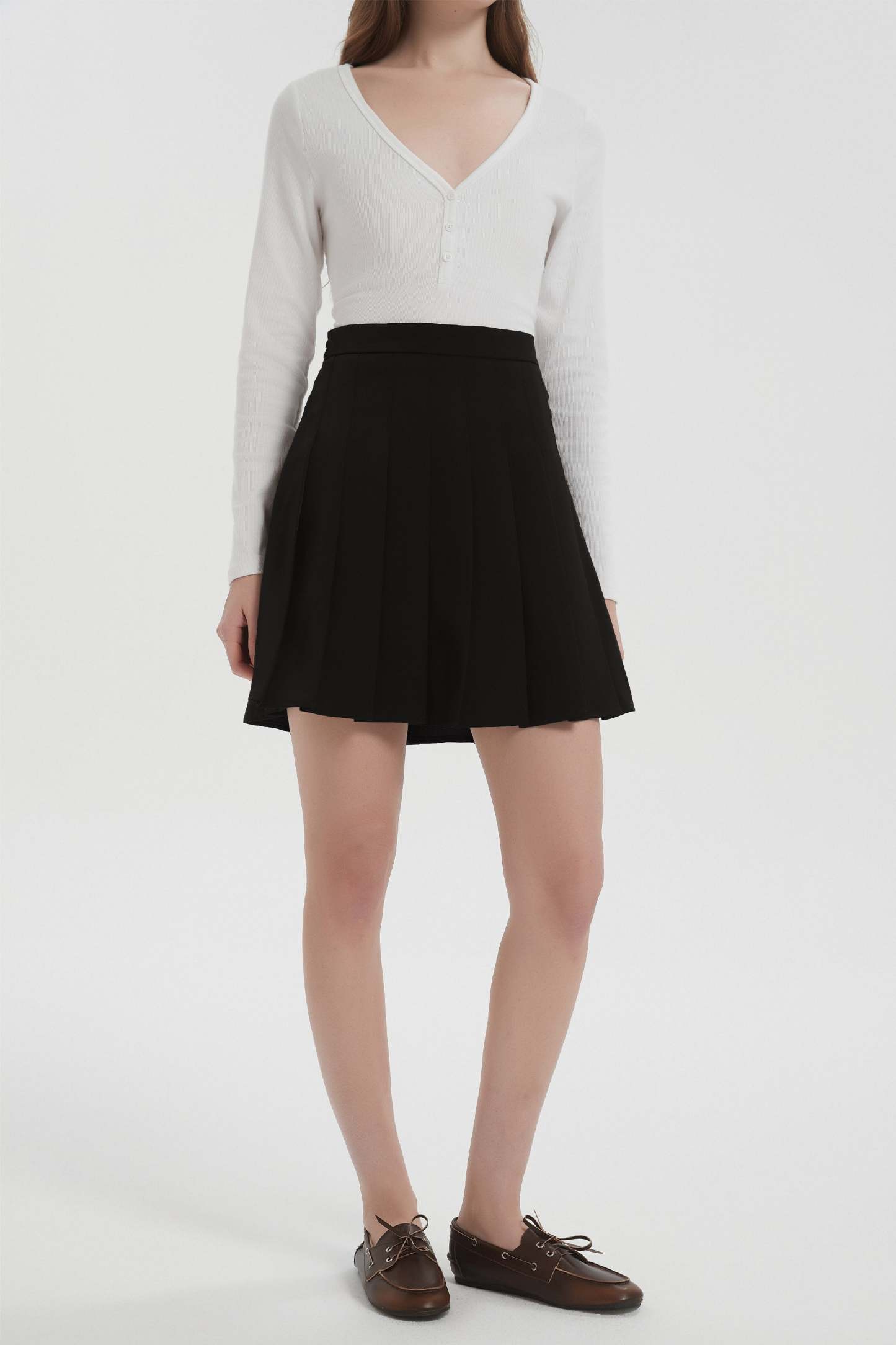 High Waisted Skirts A Line Pleated Skirt