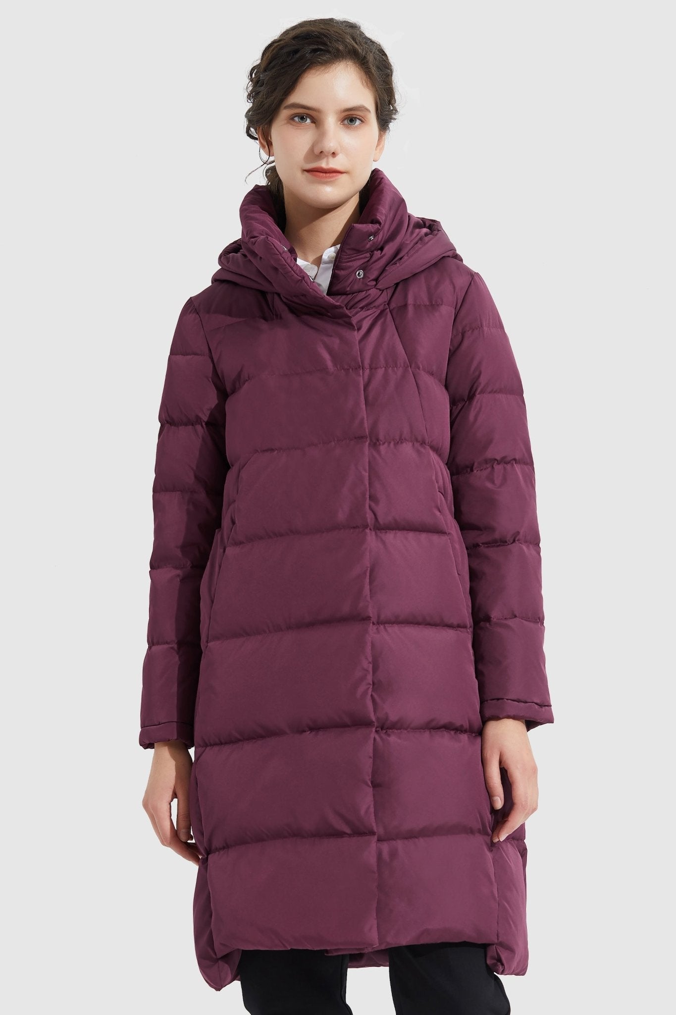 Hooded Winter Two-Way Zipper Down Coat
