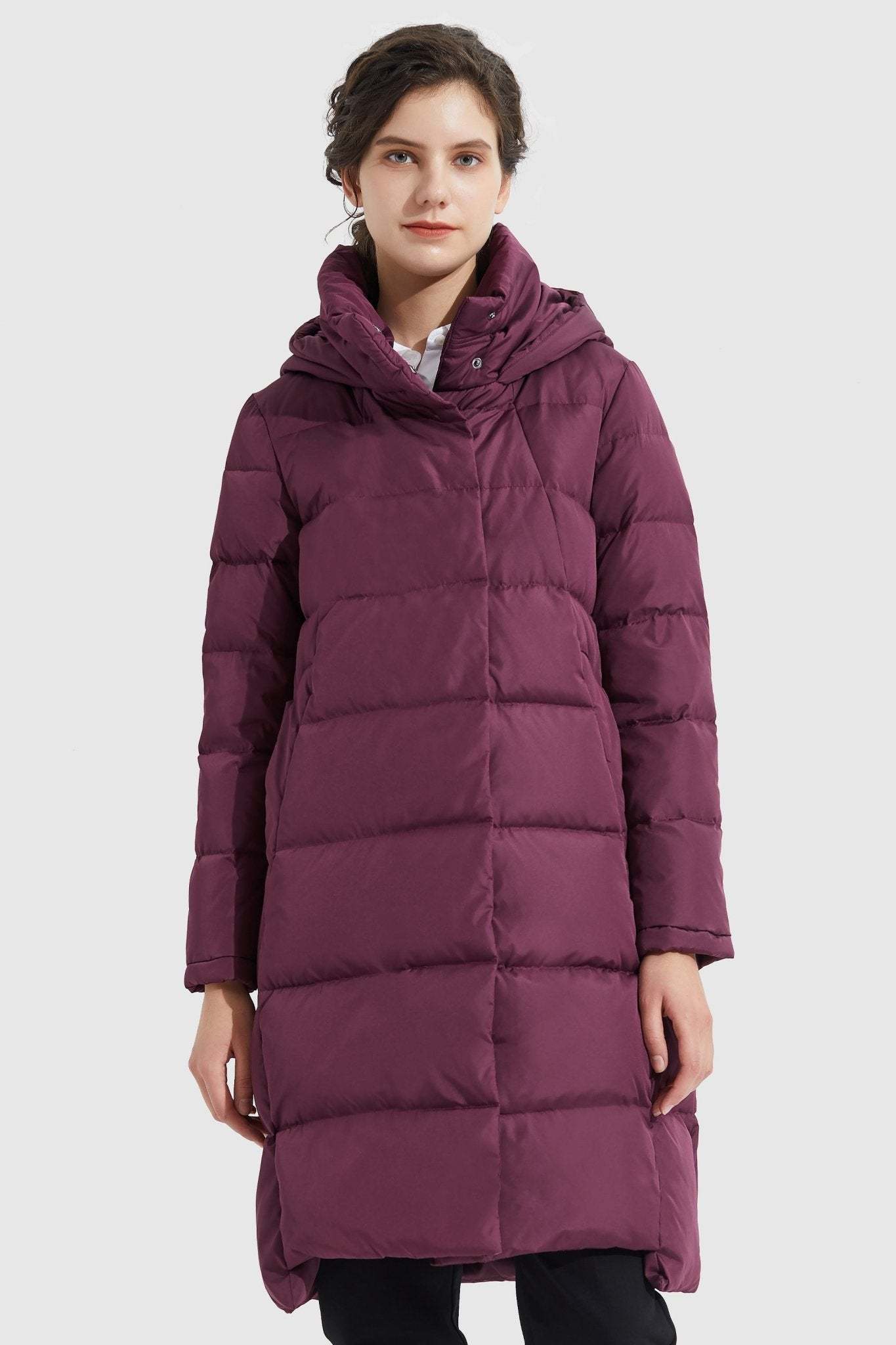 Hooded Winter Two-Way Zipper Down Coat