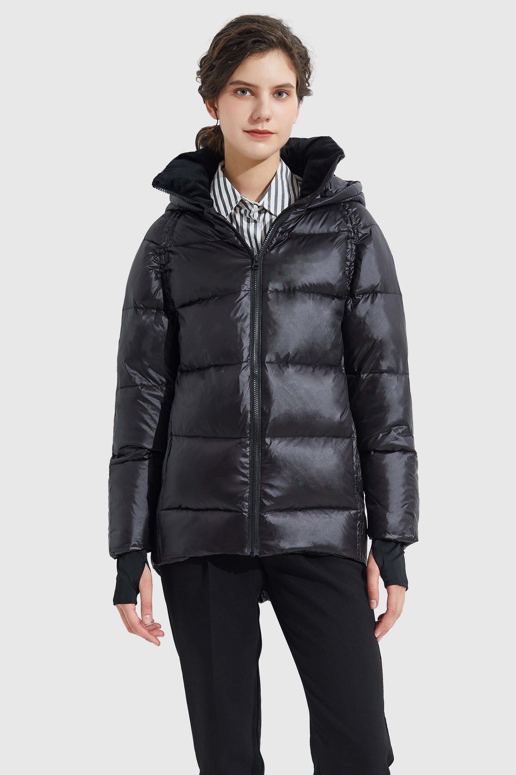 Light Cropped Bubble Puffer Down Jacket