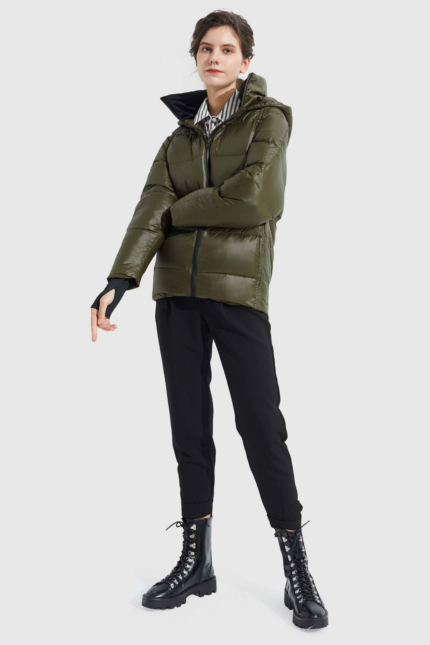 Light Cropped Bubble Puffer Down Jacket
