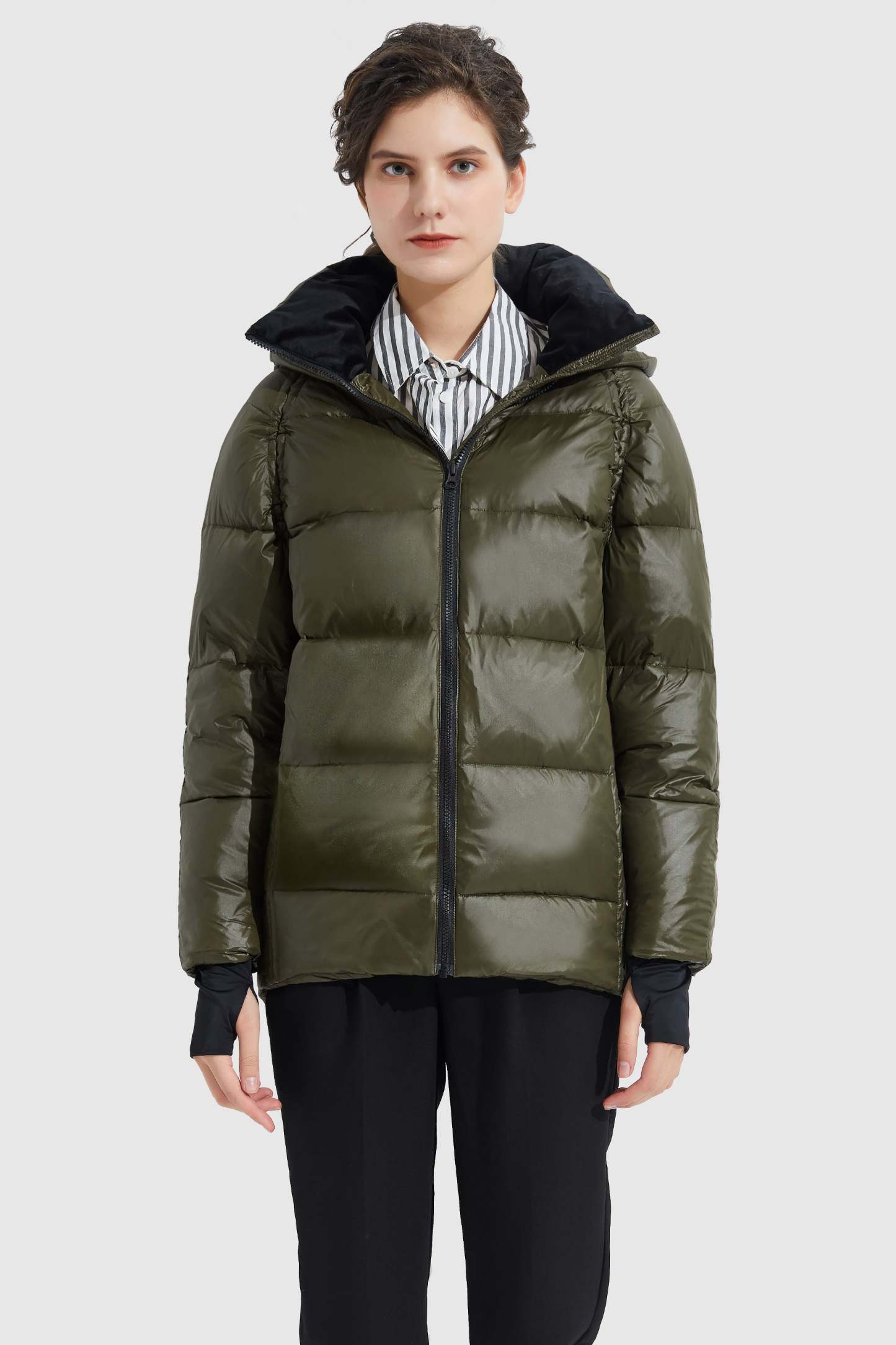 Light Cropped Bubble Puffer Down Jacket