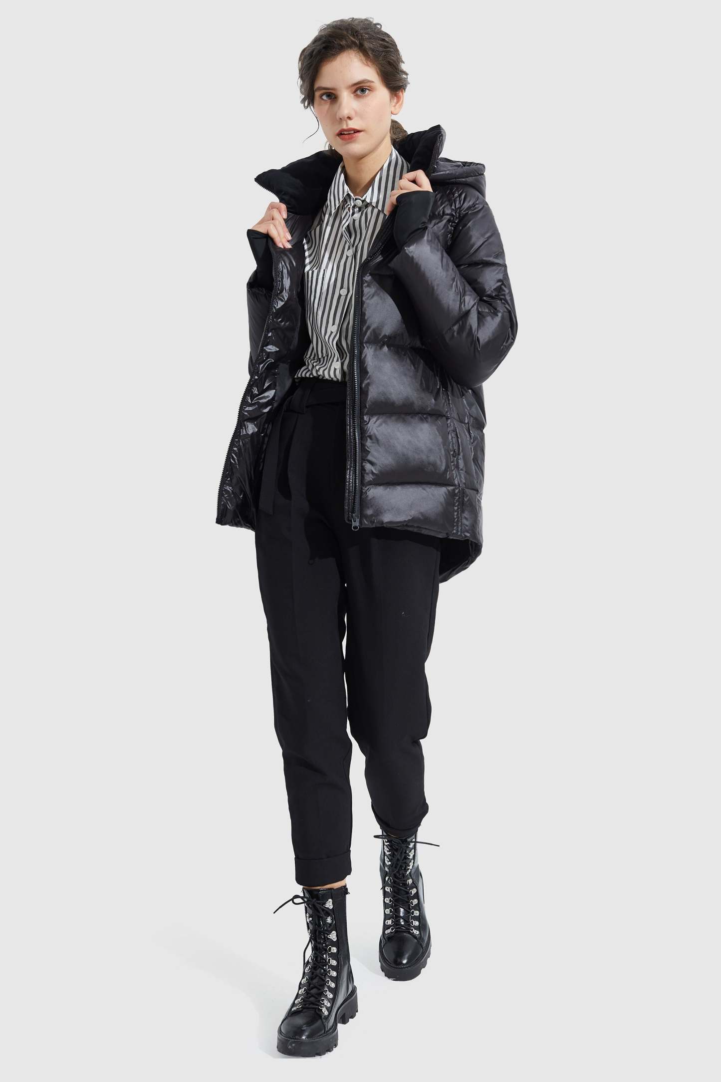 Light Cropped Bubble Puffer Down Jacket