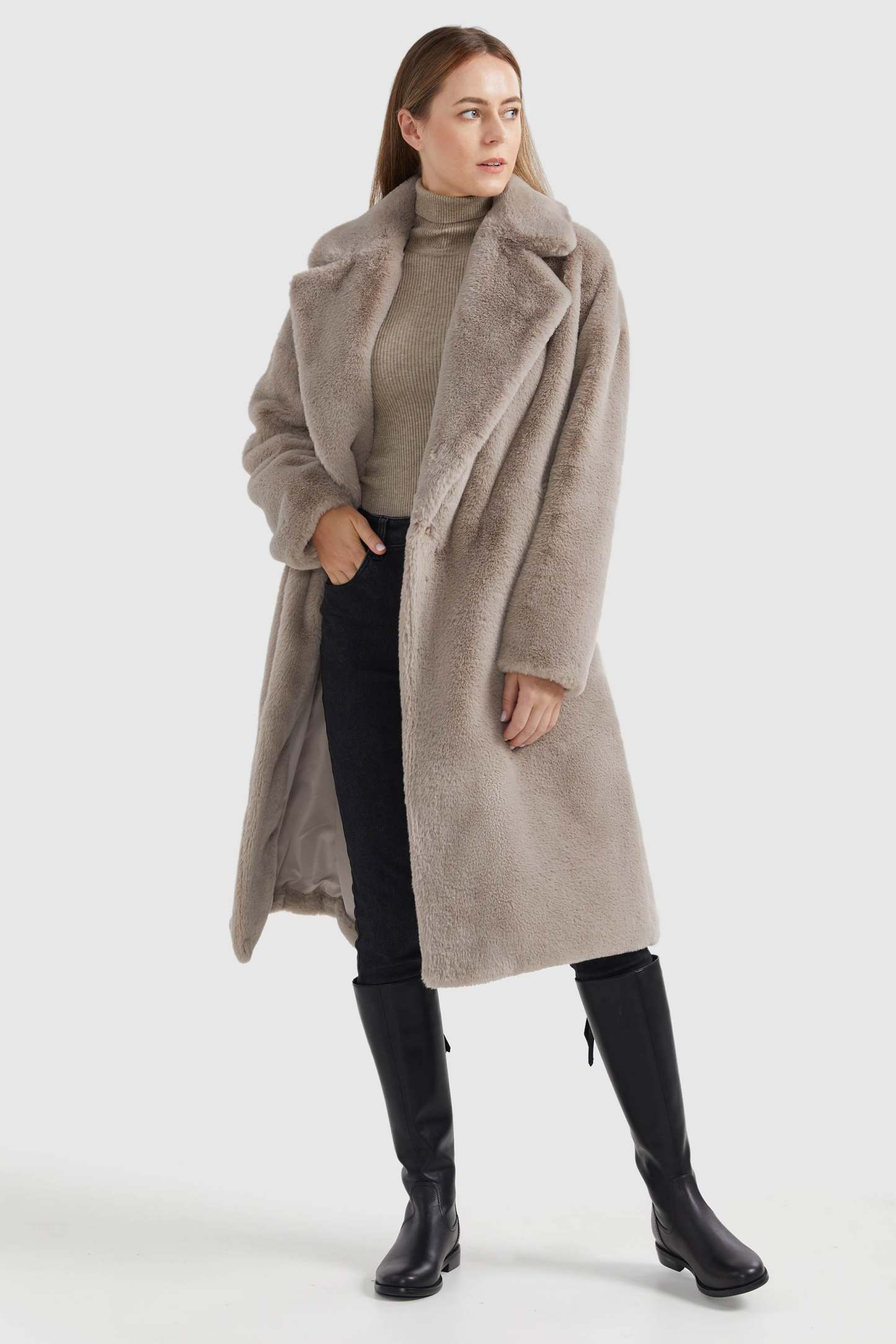 Oversized Long Sherpa Teddy Coat