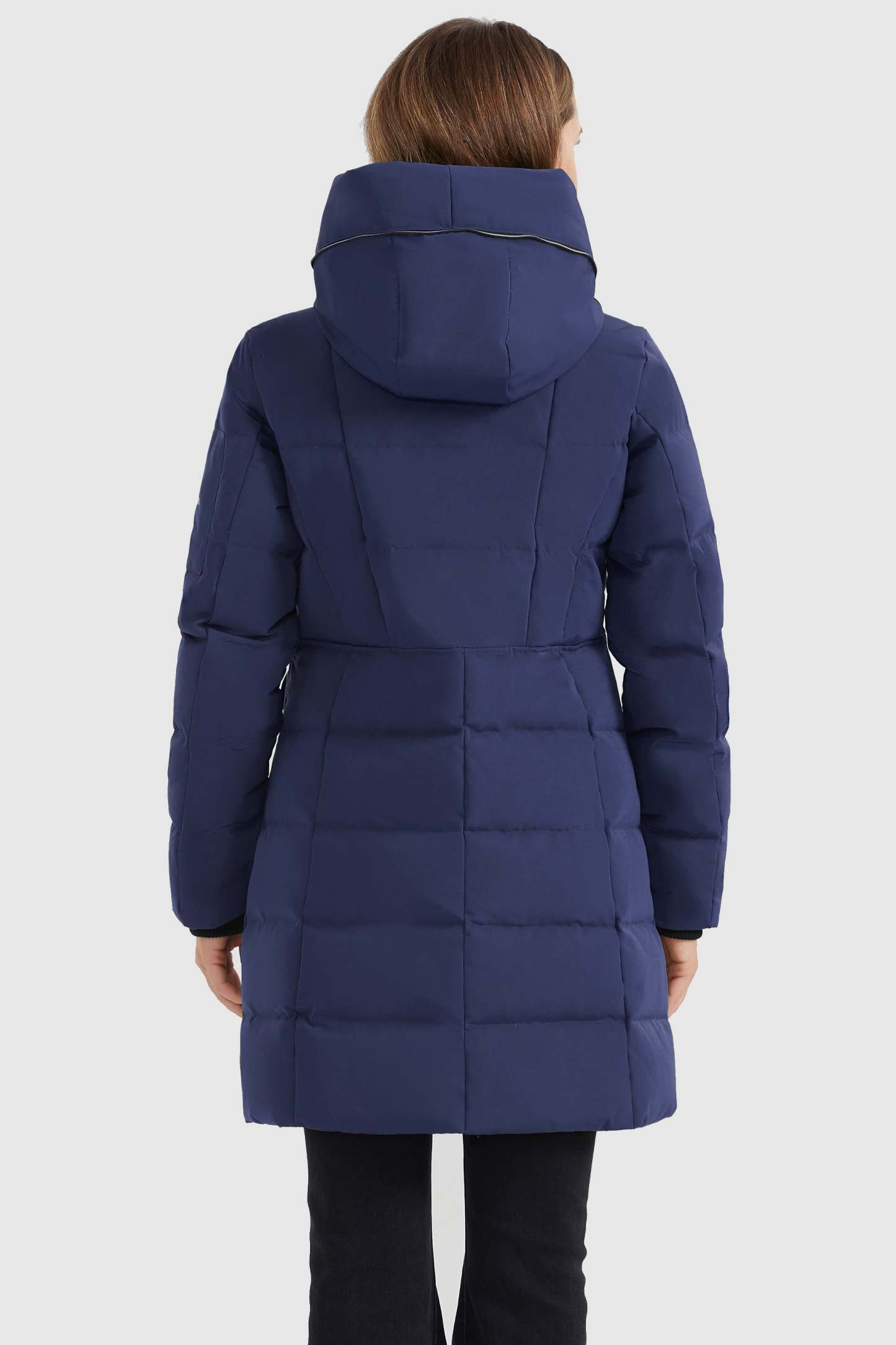 Mid Length Slant Pocket Down Puffer Jacket