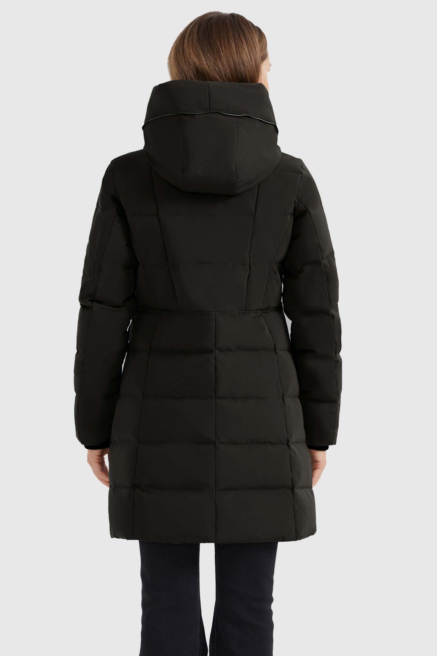 Mid Length Slant Pocket Down Puffer Jacket