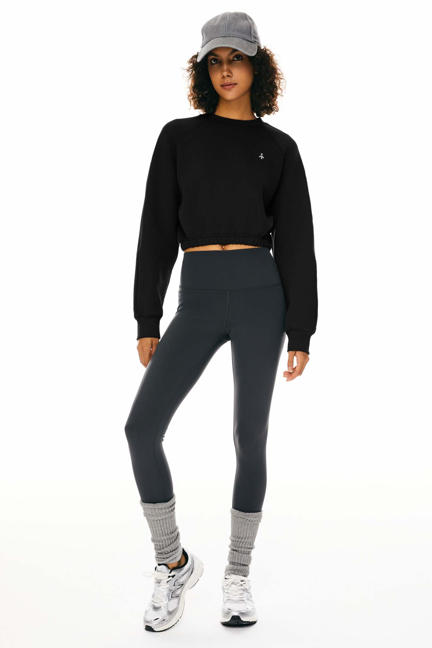 Oversized Cropped Sweatshirt Long Sleeve