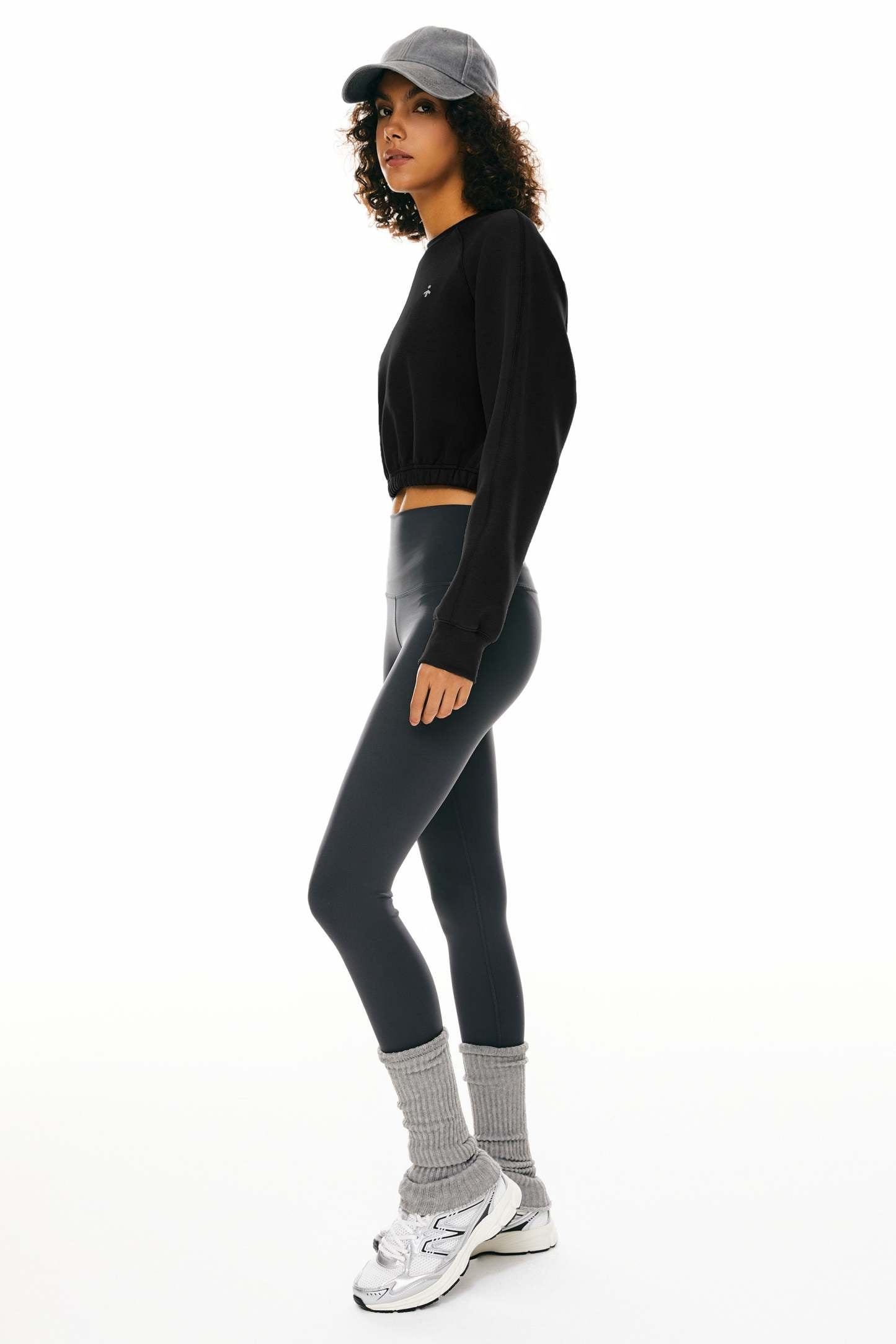 Oversized Cropped Sweatshirt Long Sleeve