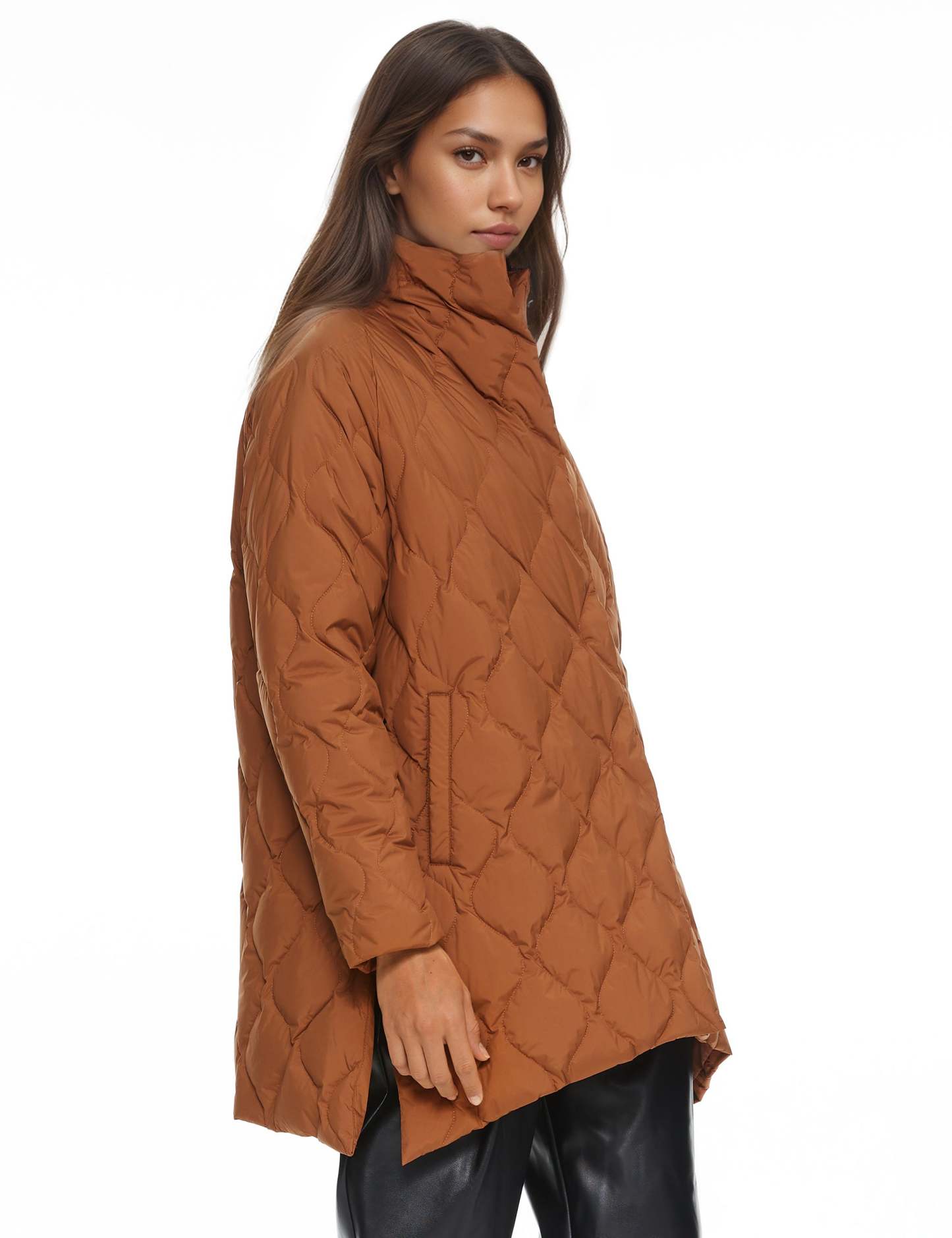 Oversized Quilted Puffer Jacket Lightweight with Pockets