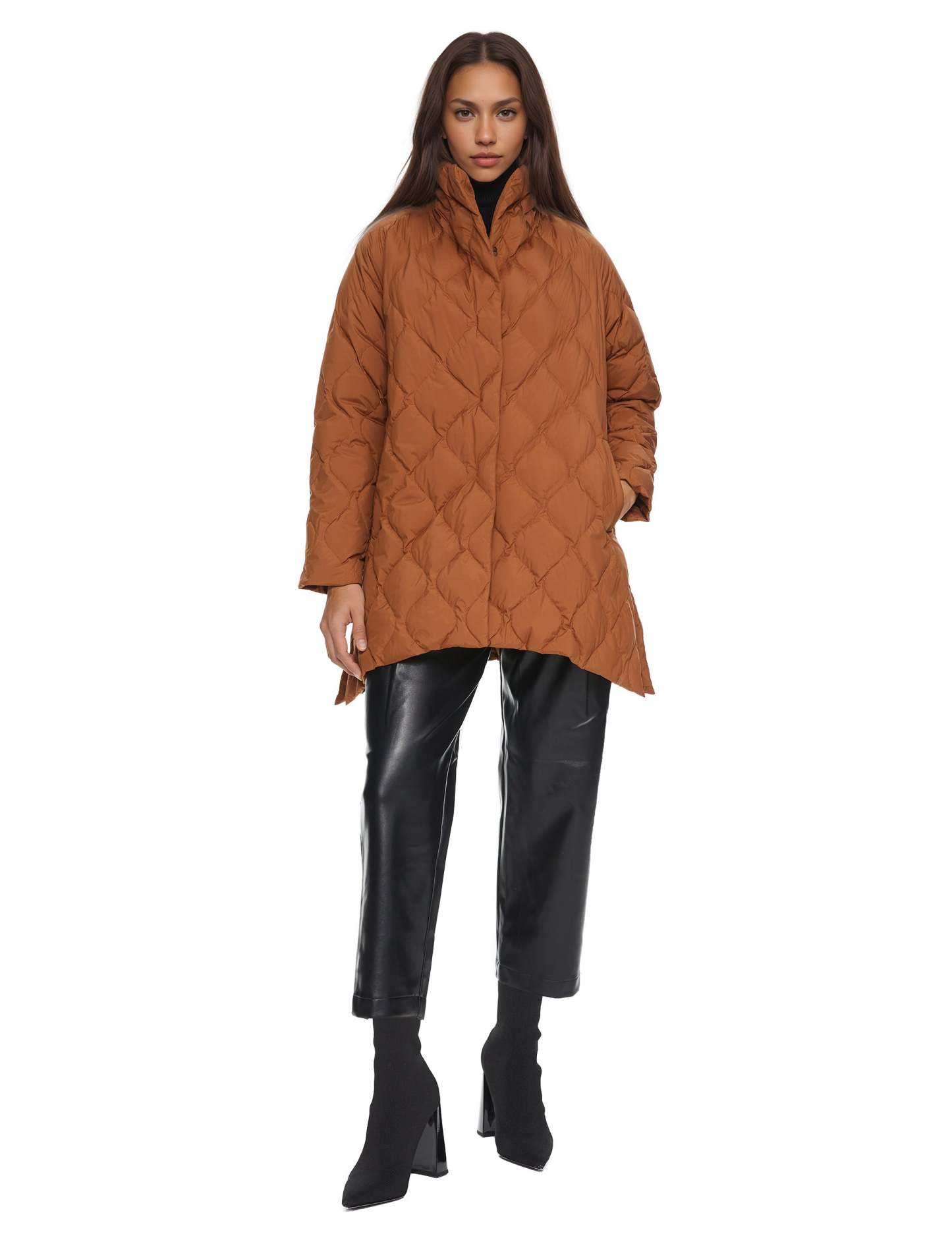 Oversized Quilted Puffer Jacket Lightweight with Pockets