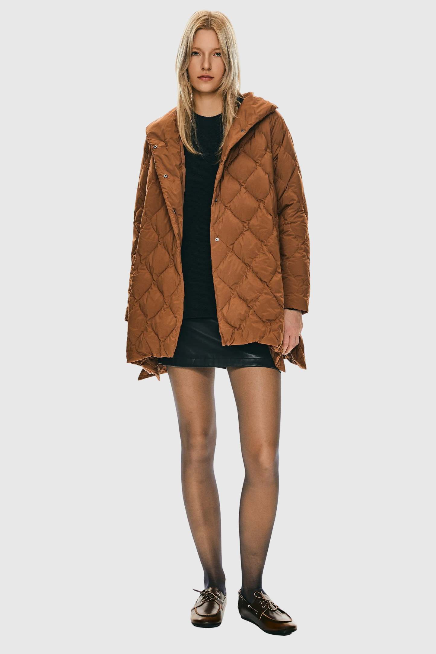 Oversized Quilted Puffer Jacket Lightweight with Pockets