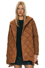 Oversized Quilted Puffer Jacket Lightweight with Pockets