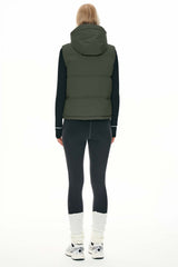 Puffer Down Vest Hooded Cropped Zip Up