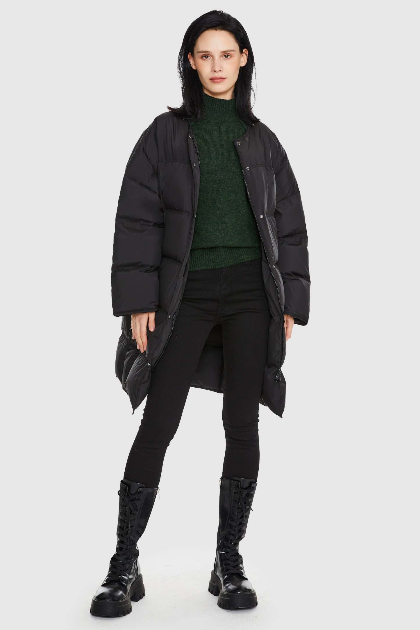 Puffy Puffer Down Jacket with Detachable Hood