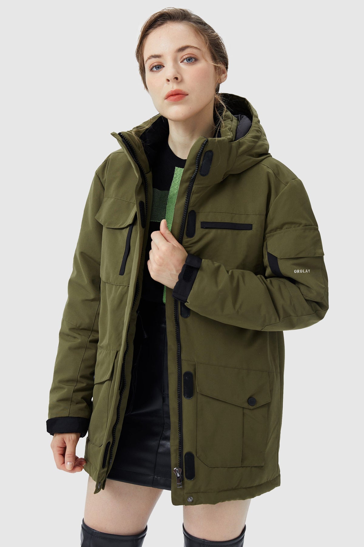 Warm Multiple Pockets Parka Down Jacket
