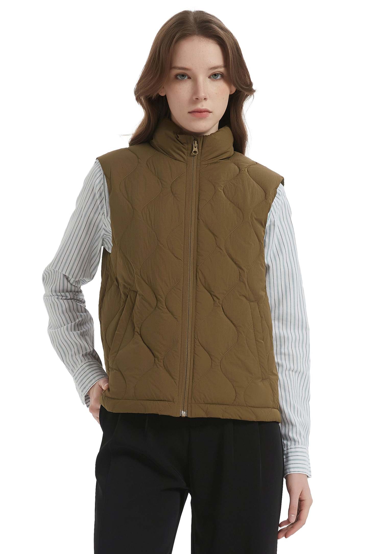 Cropped Down Puffer Vest Zip Up Lightweight