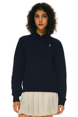 Long Sleeve Polo Sweatshirt Half Zip
