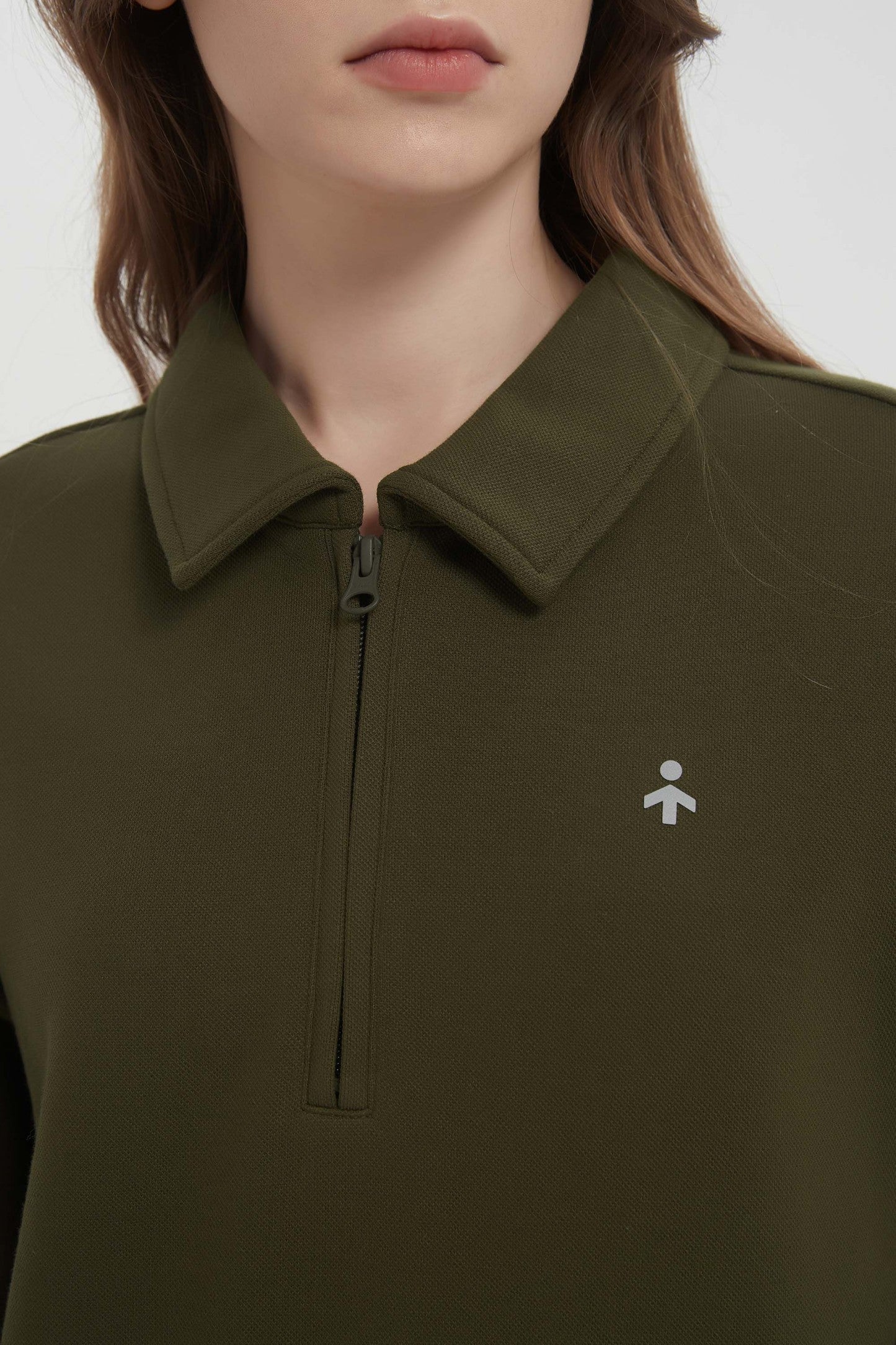 Long Sleeve Polo Sweatshirt Half Zip