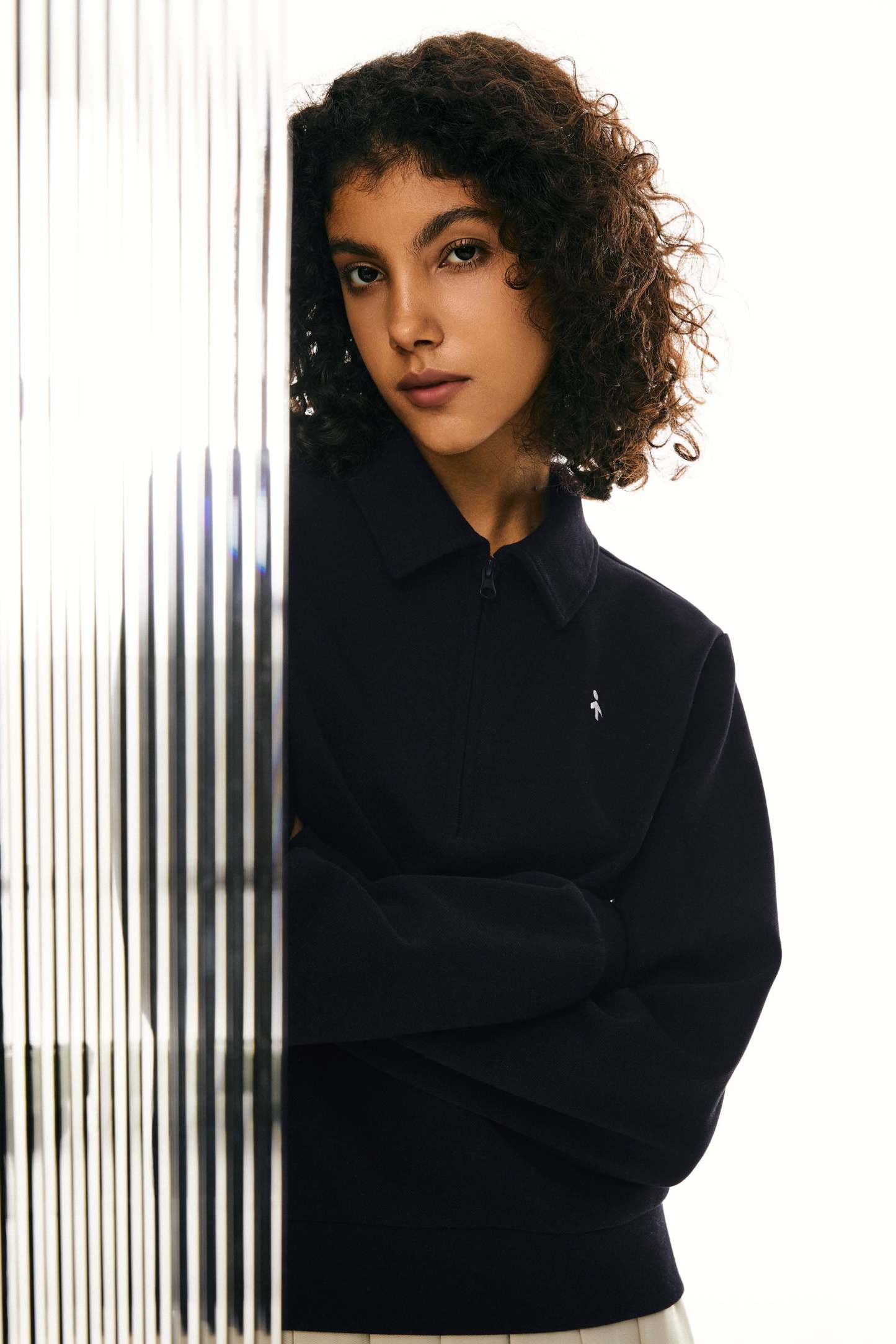 Long Sleeve Polo Sweatshirt Half Zip