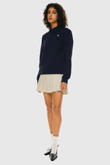 Long Sleeve Polo Sweatshirt Half Zip