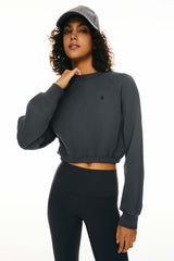 Oversized Cropped Sweatshirt Long Sleeve
