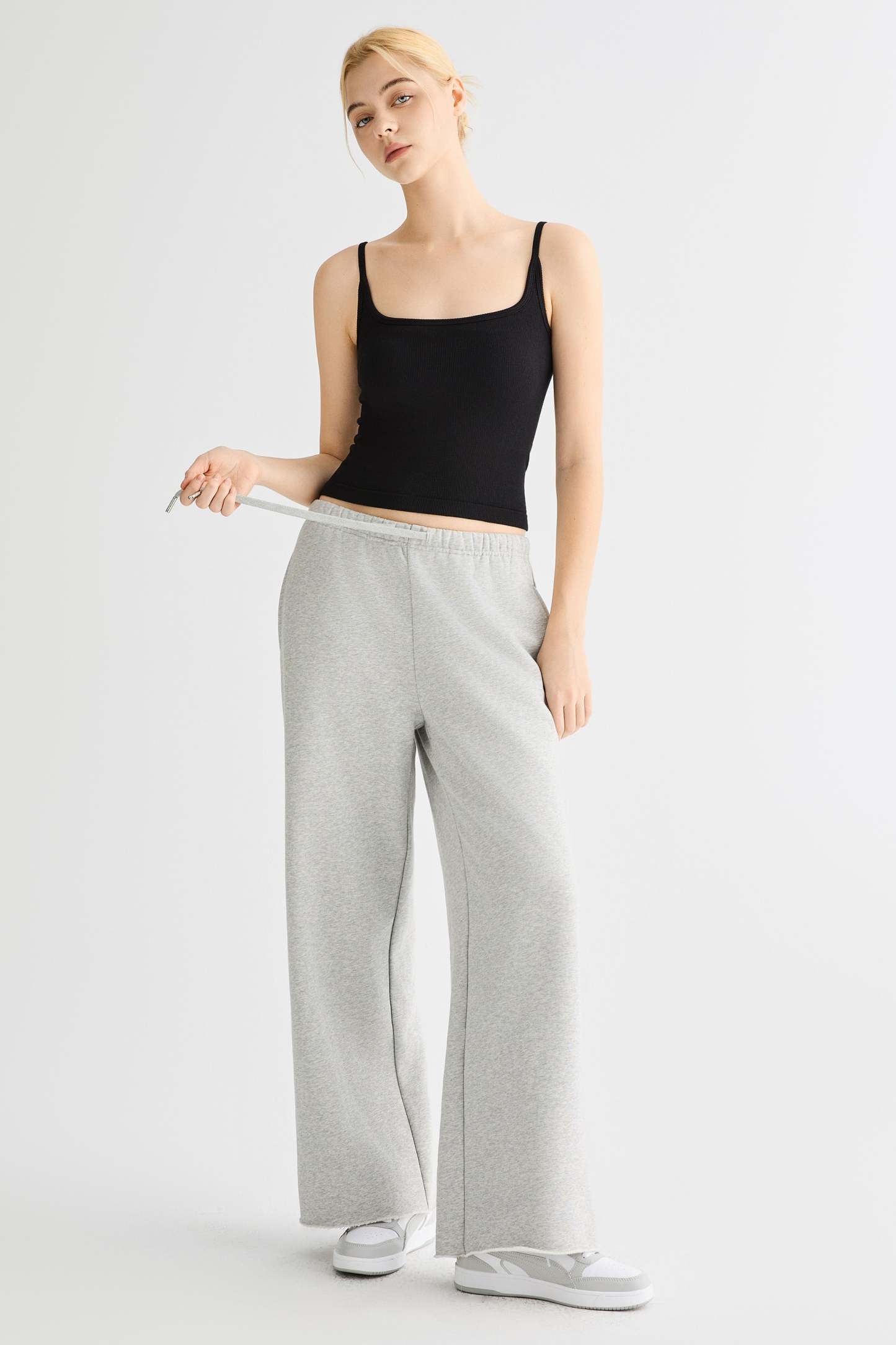 Padded Ribbed Square Neck Tank