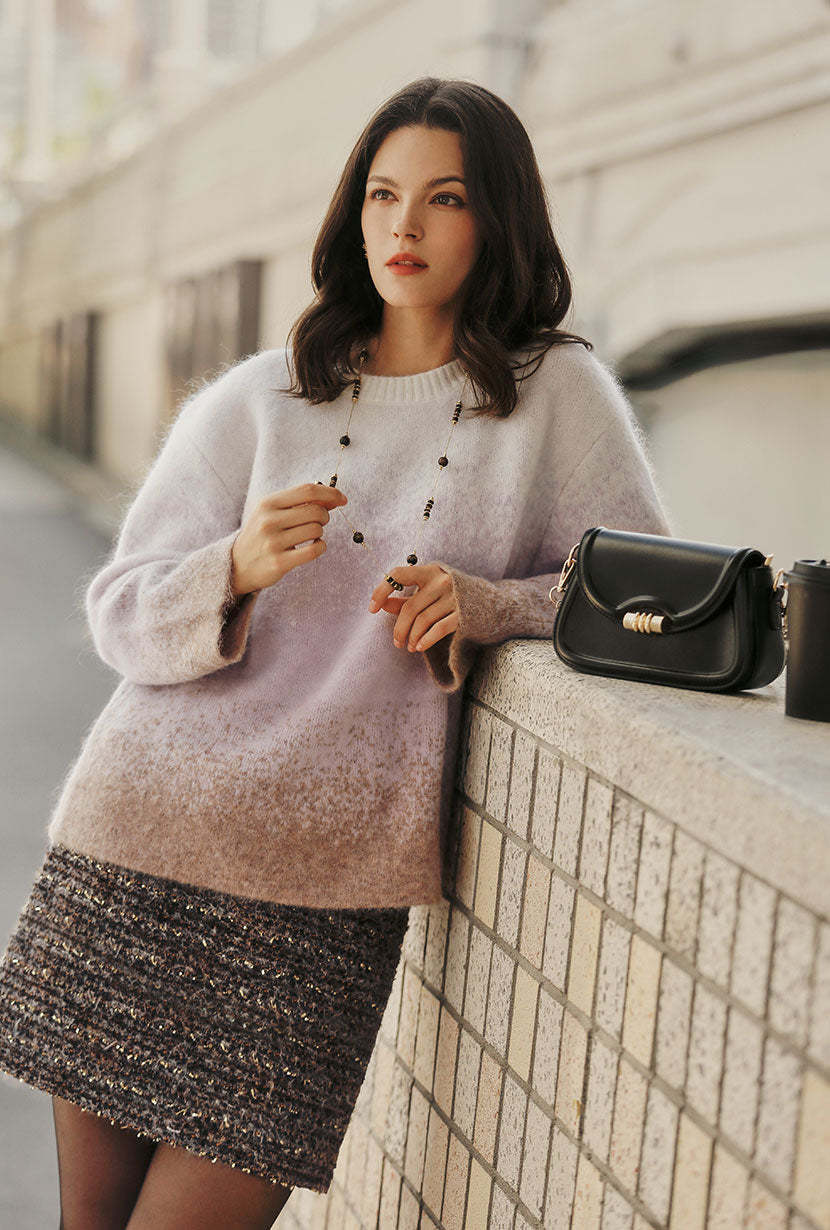 Dale Mohair Sweater - Ombre Plum