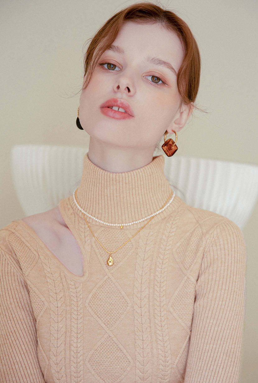 Saffron Knit Dress - Latte