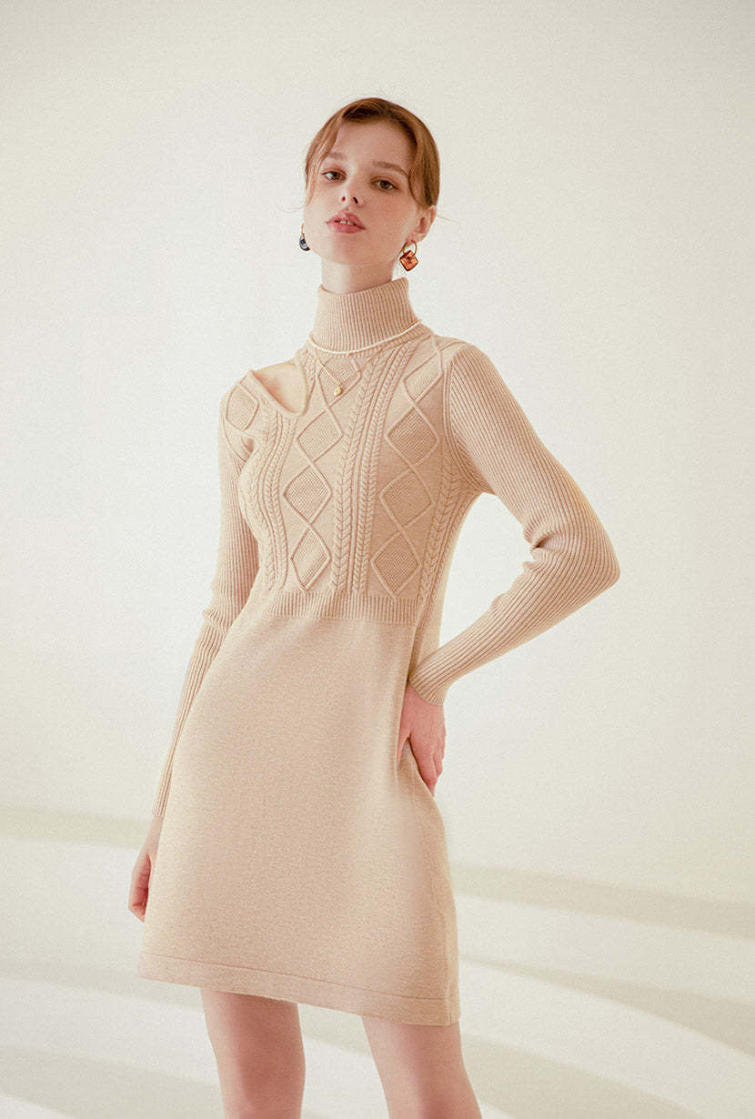 Saffron Knit Dress - Latte