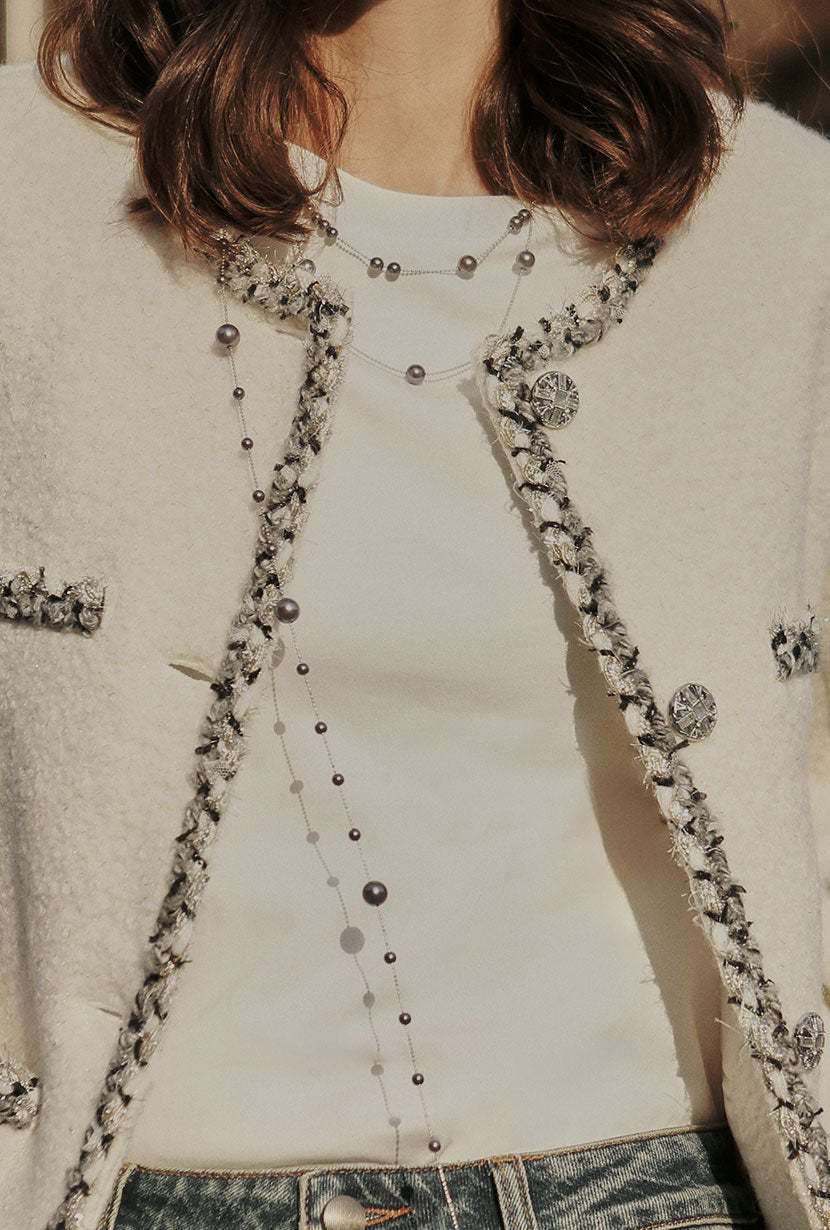 Silver Pearl Strand Necklace