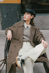 Hagar Trench Coat - Olive Brown