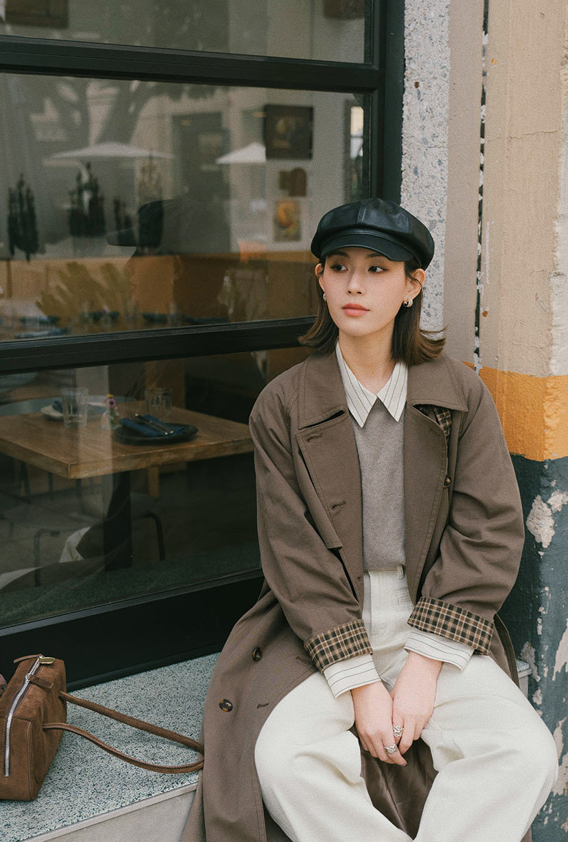 Hagar Trench Coat - Olive Brown