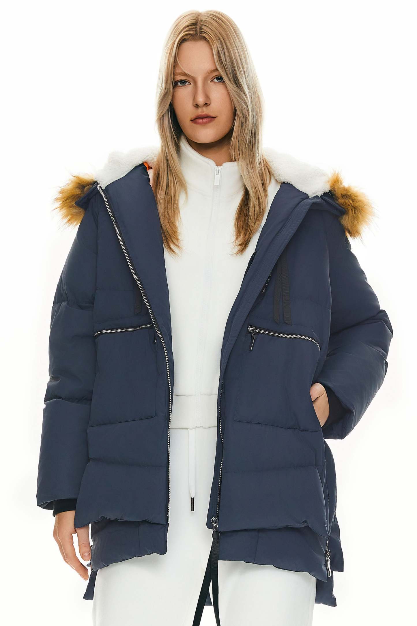 092 Universe® Thickened Down Jacket with Faux Fur Hood