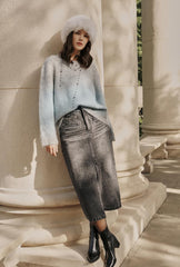 Debbie Denim Pencil Skirt - Black