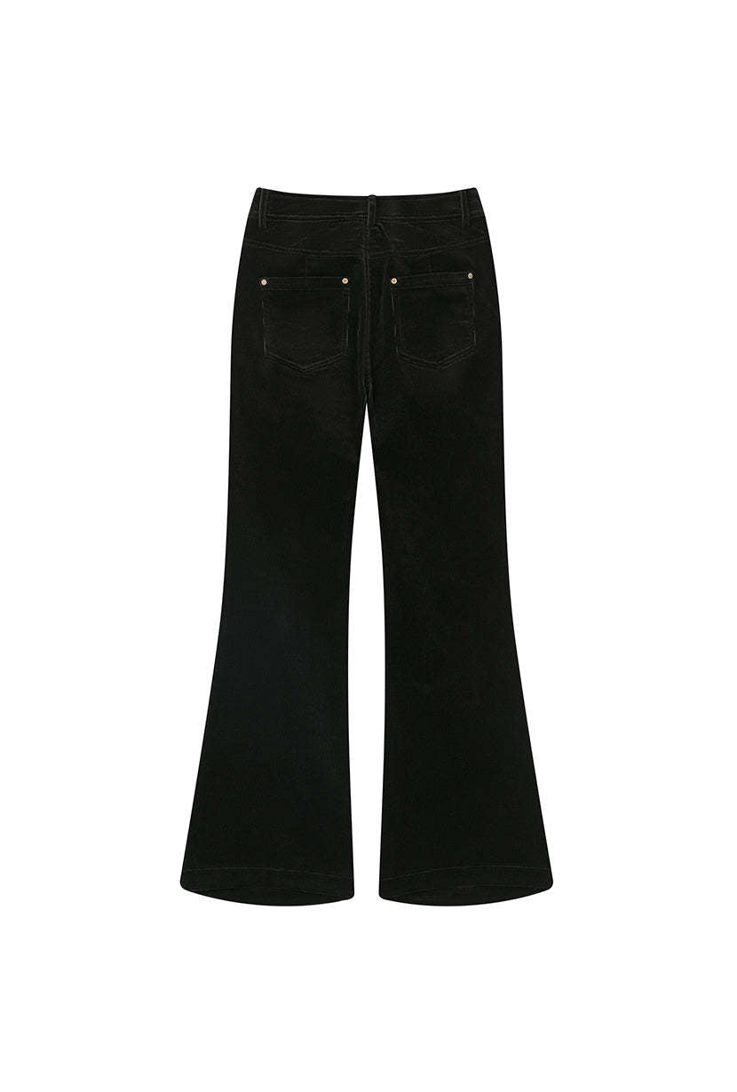 Cody Corduroy Flared Pants - Black