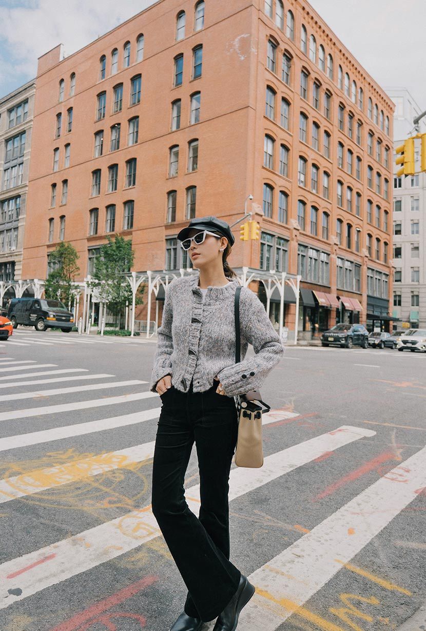 Cody Corduroy Flared Pants - Black