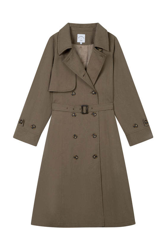 Hagar Trench Coat - Olive Brown